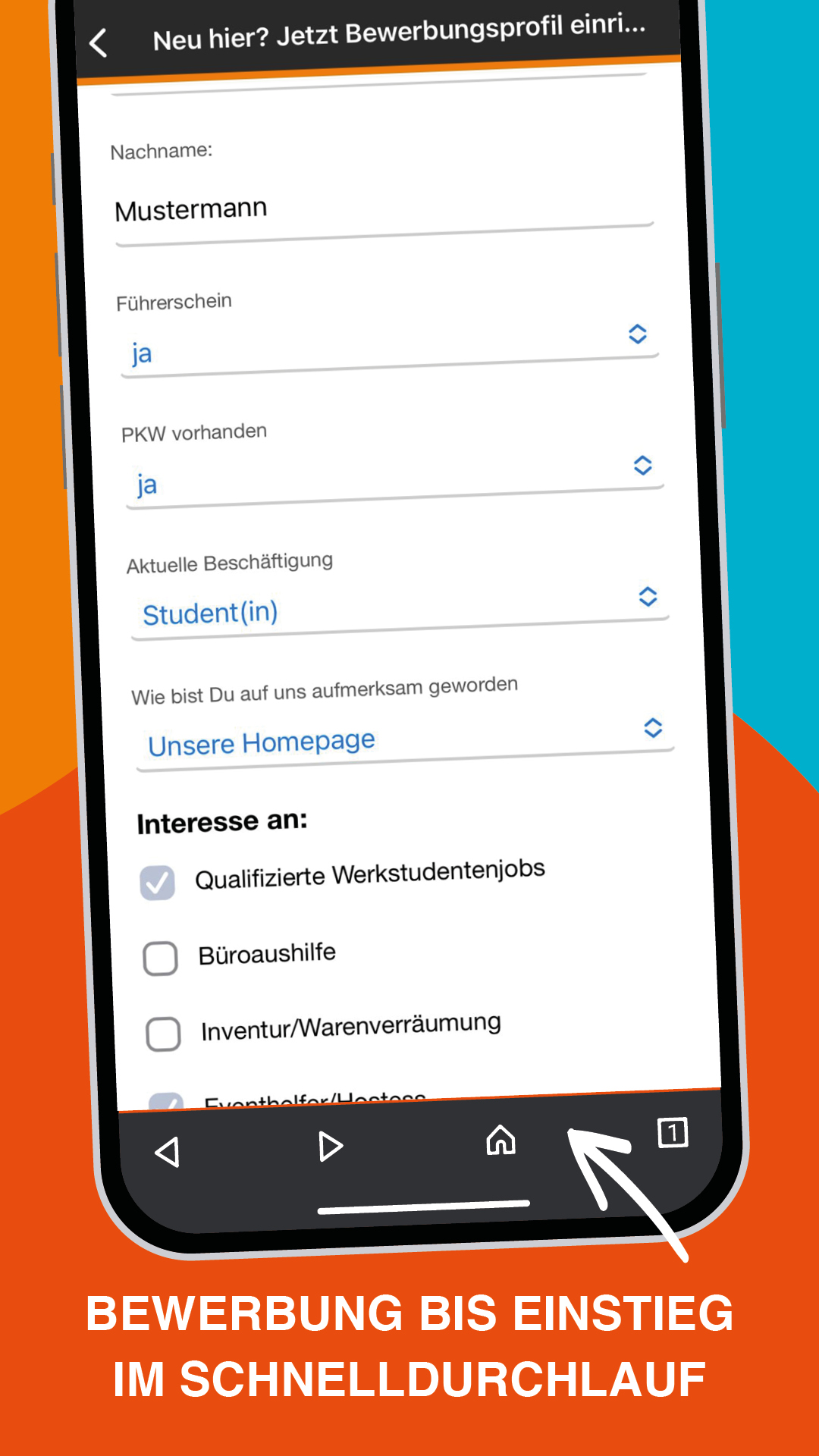 Studyheads App Screenshot Bewerbung